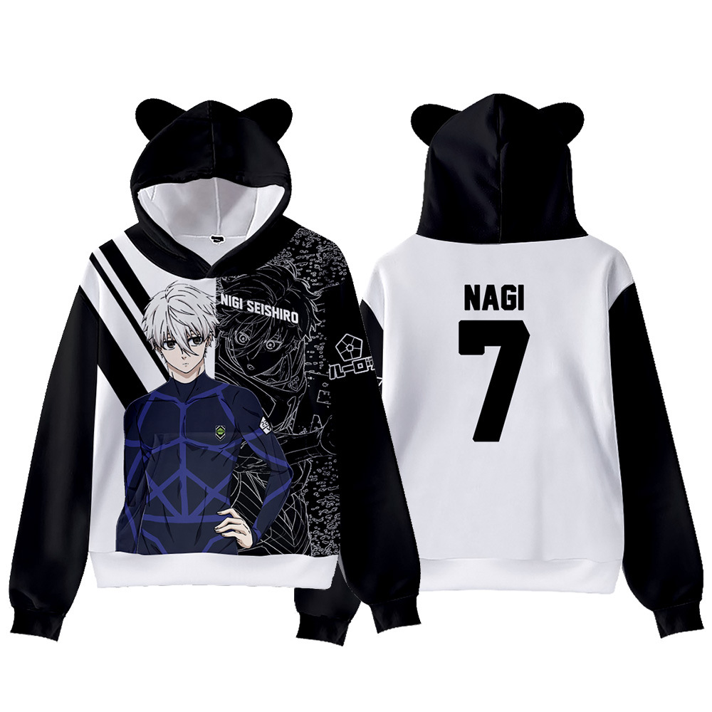 Anime Cosplay Shop - Japanisches Anime BLUE LOCK Cosplay Katzenohren-Hoodie,