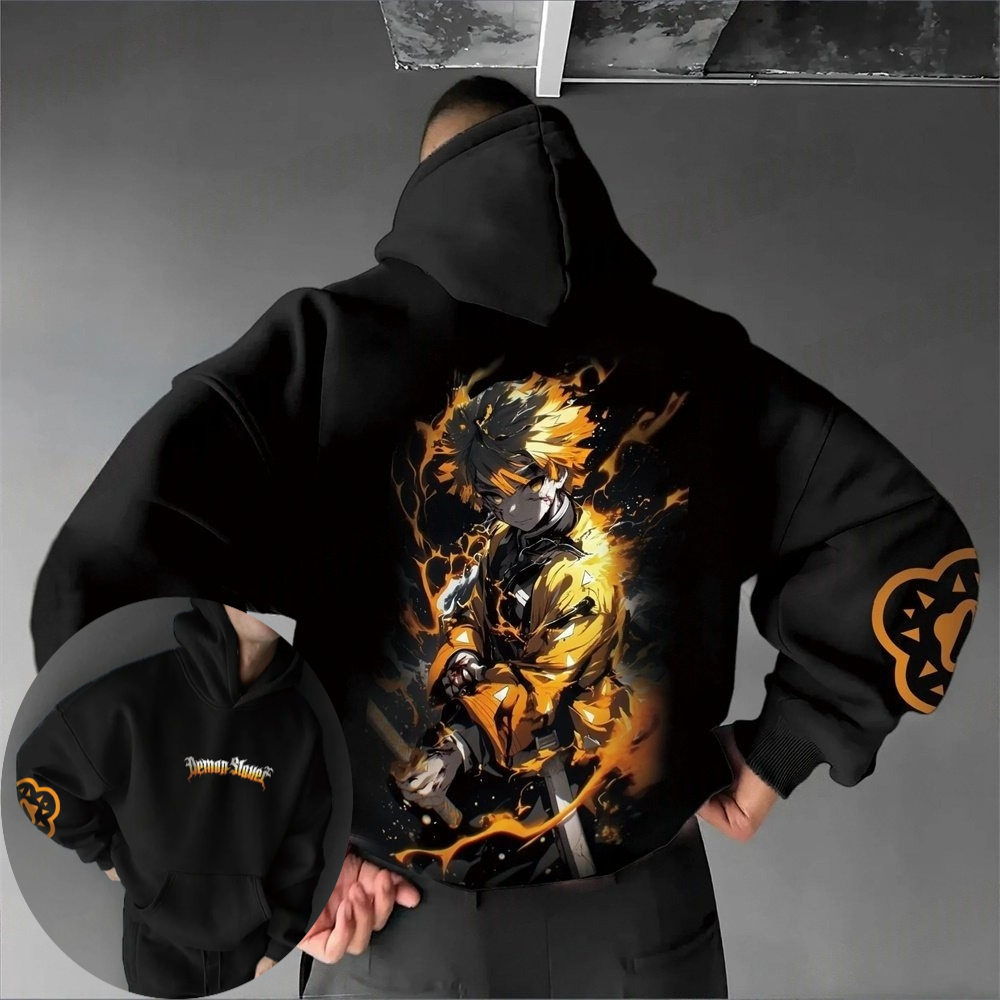 Cosplay Anime Zenitsu - Demon Slayer Herren Hoodie Sweatshirt Zenitsu