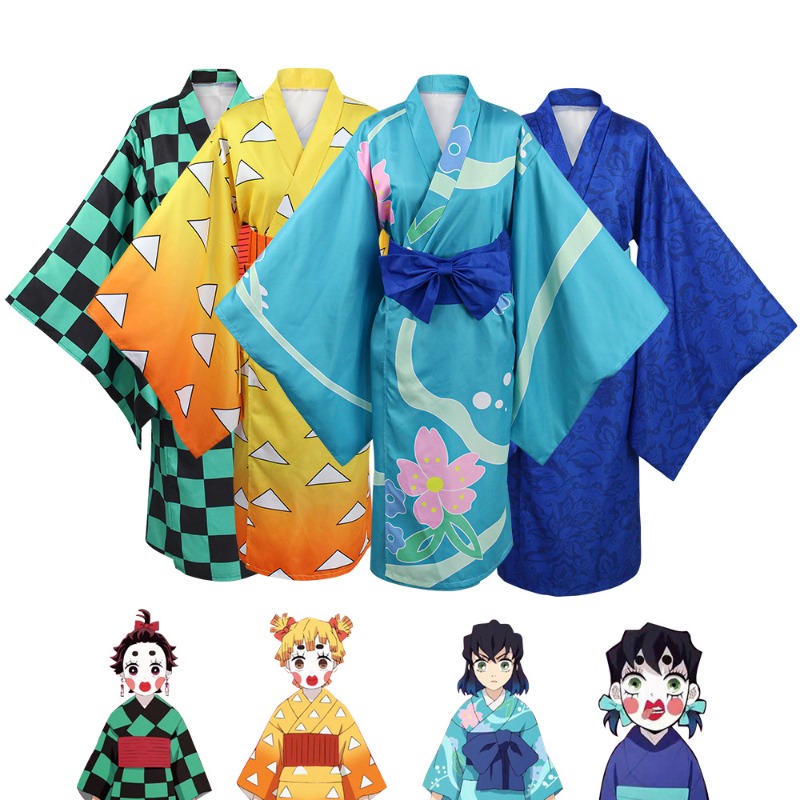 Cosplay Anime Zenitsu - Neues Agatsuma Zenitsu Kimono Anime Cosplay