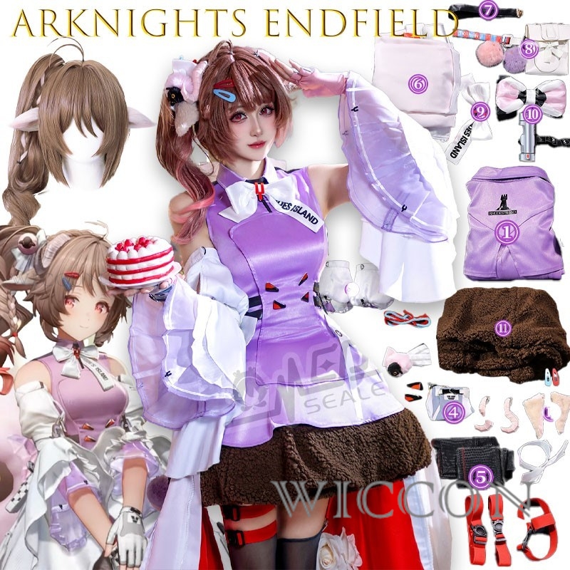 Anime Cosplay Blue Hair - Halloween Erwachsene Arknights Endfield Eldara Cosplay-Outfit