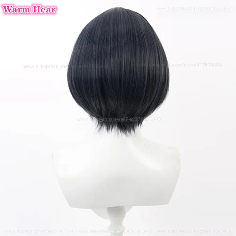 Anime Cosplay Blue Hair - f,5.g'6\j/8,Game P5 Synthetische Takemi Tae Kurzhaarperücke