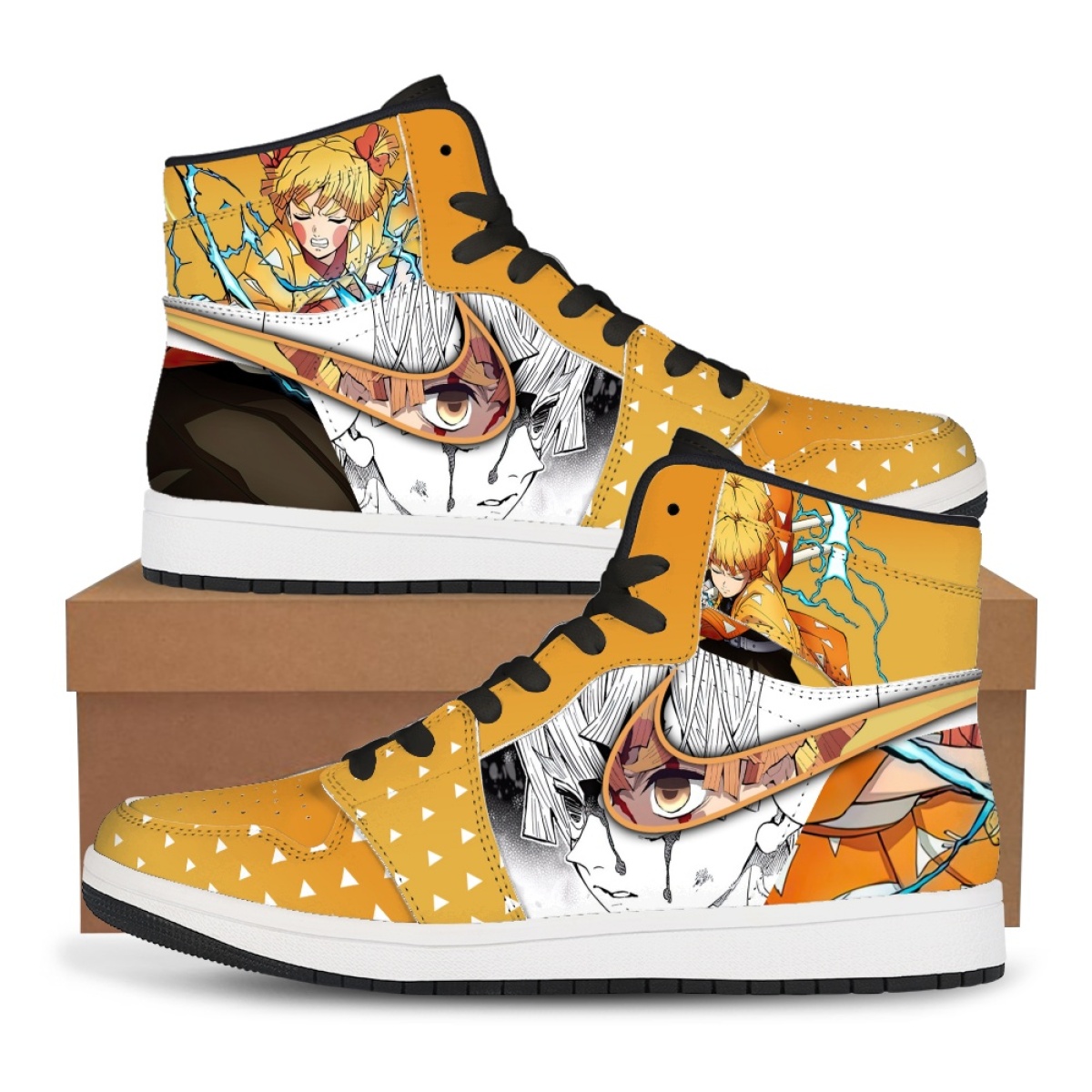 Cosplay Anime Zenitsu - Demon Slayer Agatsuma Zenitsu High-Top Sneakers