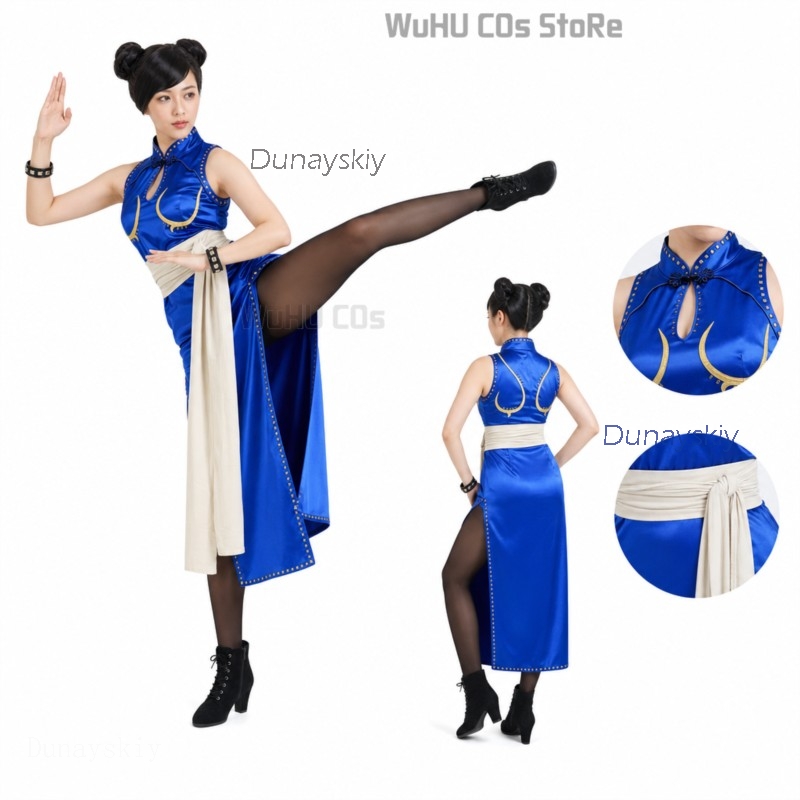 Live Action Anime Cosplay - Sexy Chun Li Cosplay-Kostümset für Erwachsene