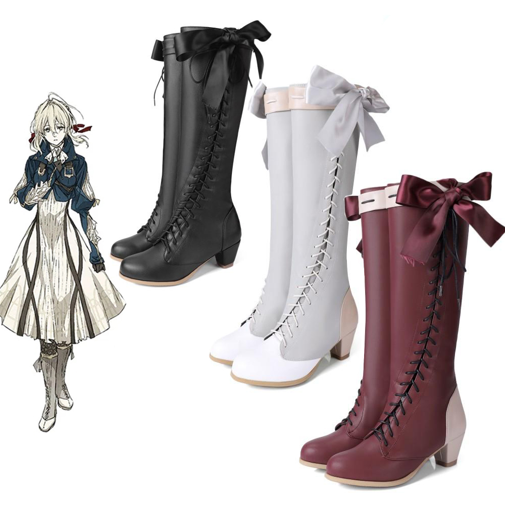 Violet Evergarden Dress - Violet Evergarden Anime-Charaktere Schuh-Cosplay-Schuhe Schleife PU
