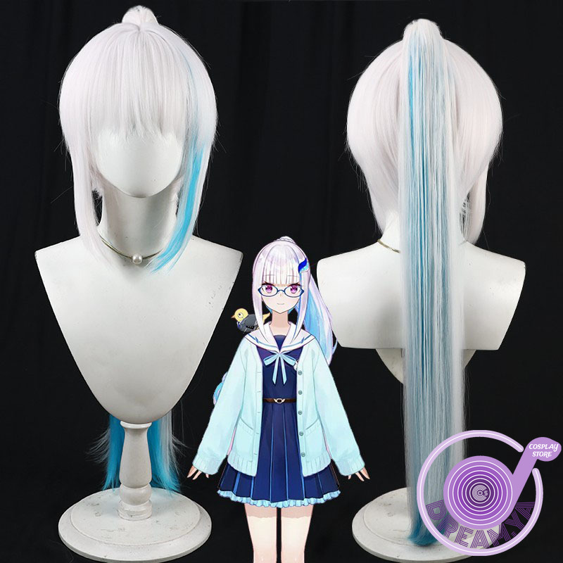 Anime Cosplay Blue Hair - Lize Helesta Cosplay Perücke Vtuber Weiß