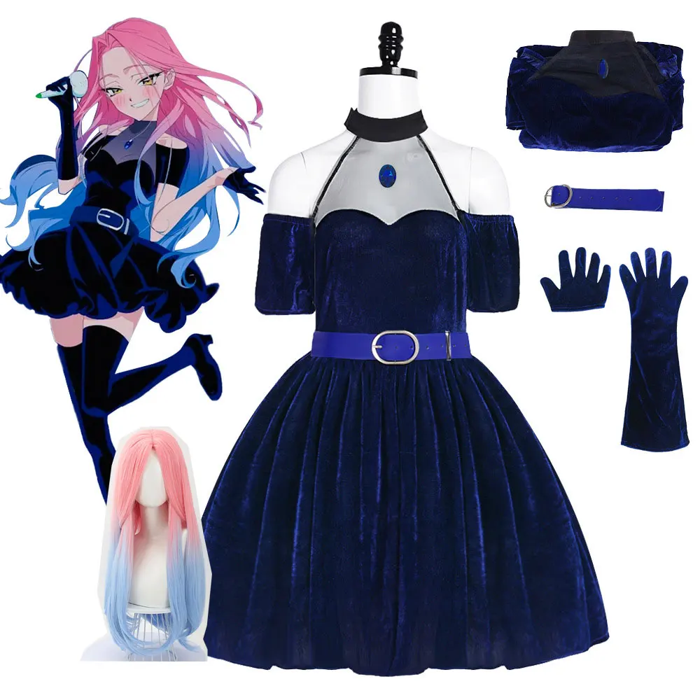 Anime Cosplay Blue Hair - Anime Alien Stage Mizi Sua Cosplay-Kostüm,