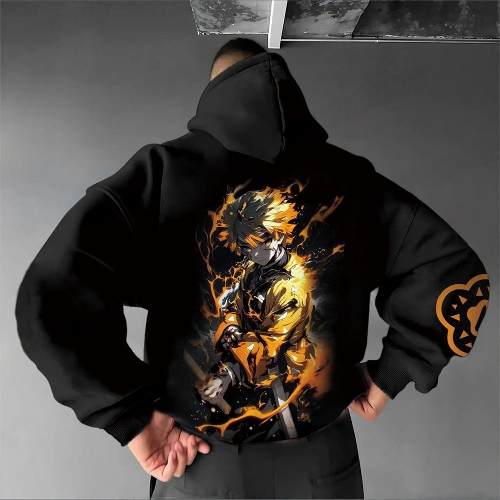 Demon Slayer Herren Hoodie Swe – Cosplay Anime Zenitsu Bewertung und Preis