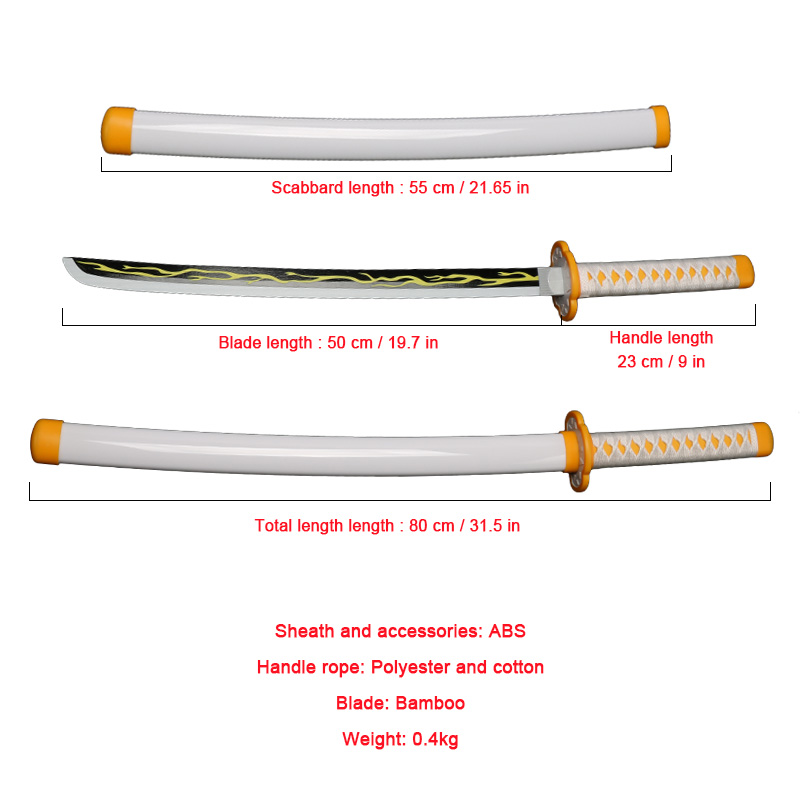 80 cm/31,5 Zoll Katana handgem – Cosplay Anime Zenitsu Bewertung und Preis