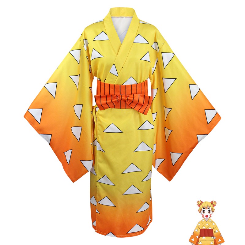Neues Agatsuma Zenitsu Kimono  – Cosplay Anime Zenitsu Bewertung und Preis