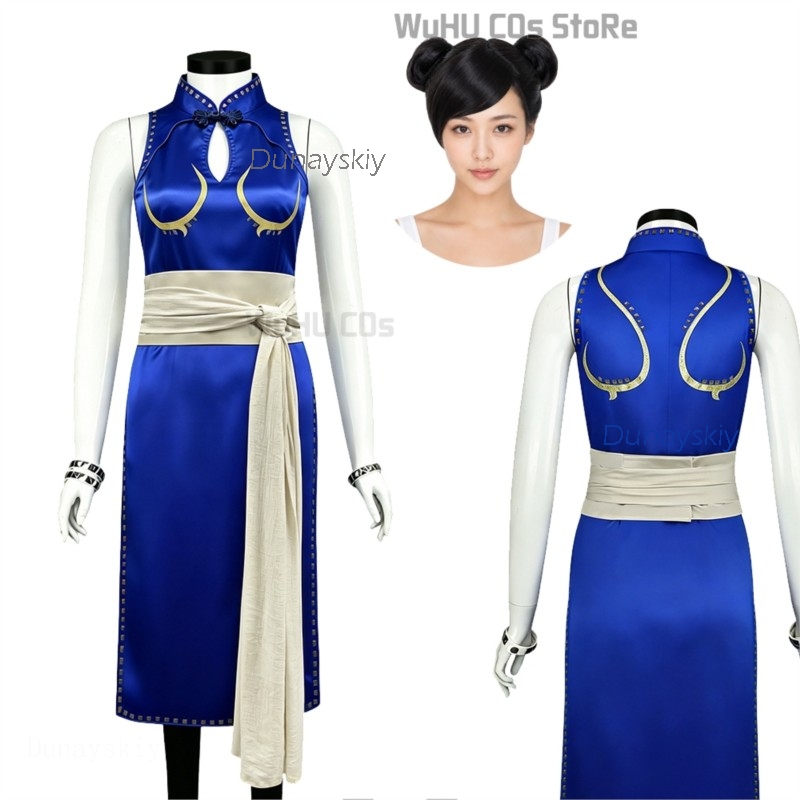 Sexy Chun Li Cosplay-Kostümset – Live Action Anime Cosplay Bewertung und Preis