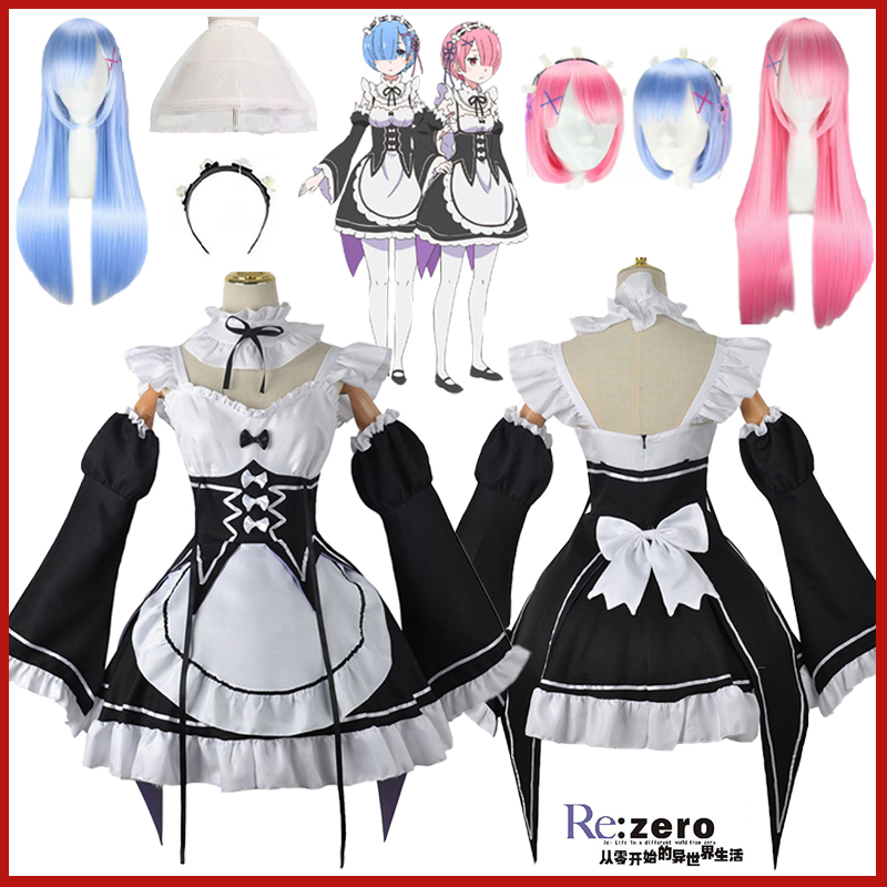 Anime Ram Rem Lolita Meid Cosp – Anime Cosplay Rem Bewertung und Preis
