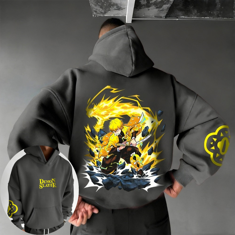 Demon Slayer Herren Hoodie Swe – Cosplay Anime Zenitsu Bewertung und Preis