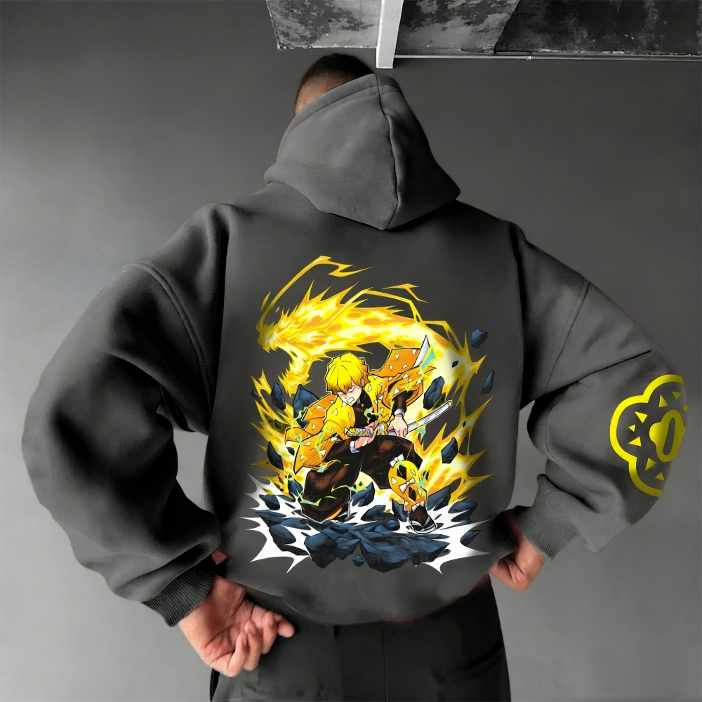Demon Slayer Herren Hoodie Swe – Cosplay Anime Zenitsu Bewertung und Preis